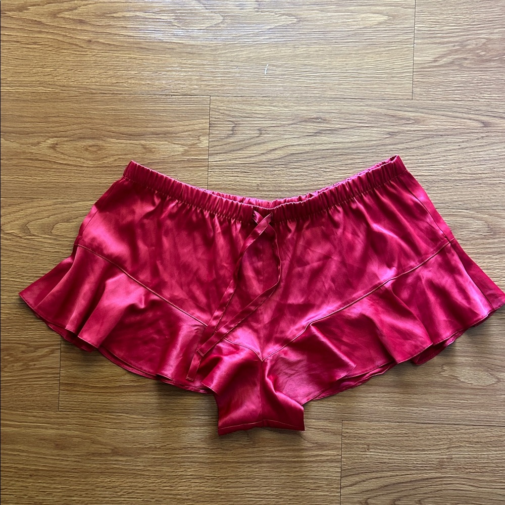 Victoria Secret Romantic Flirty Holiday Red Pajama Shorts